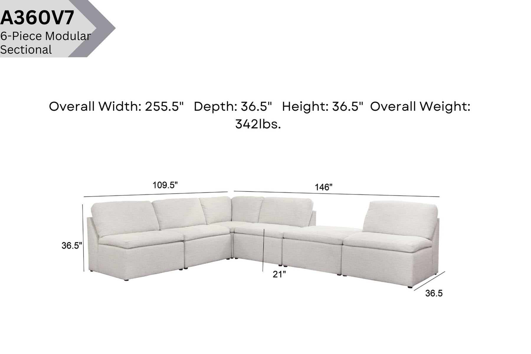 A360V7 6-Piece Modular Sectional