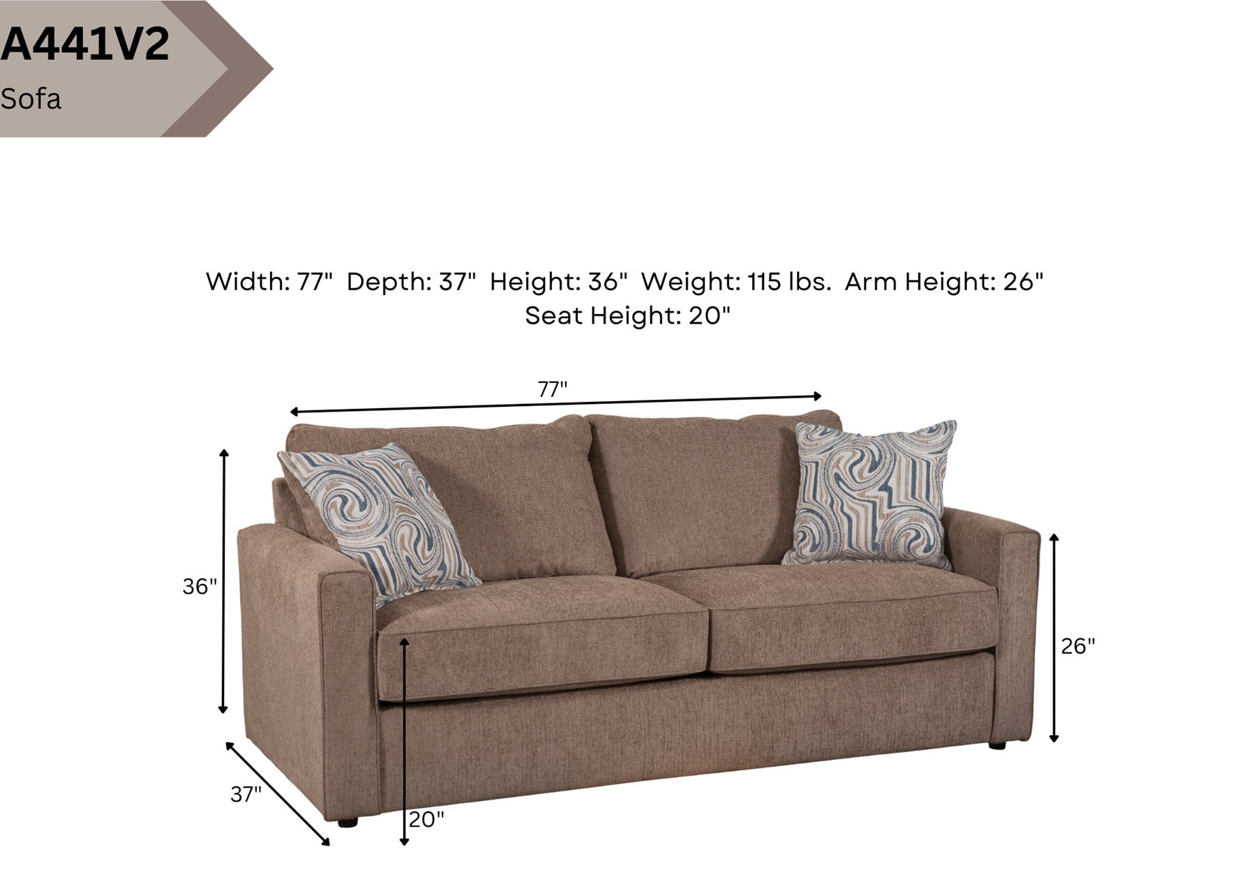 A441V2 Sofa - Brown