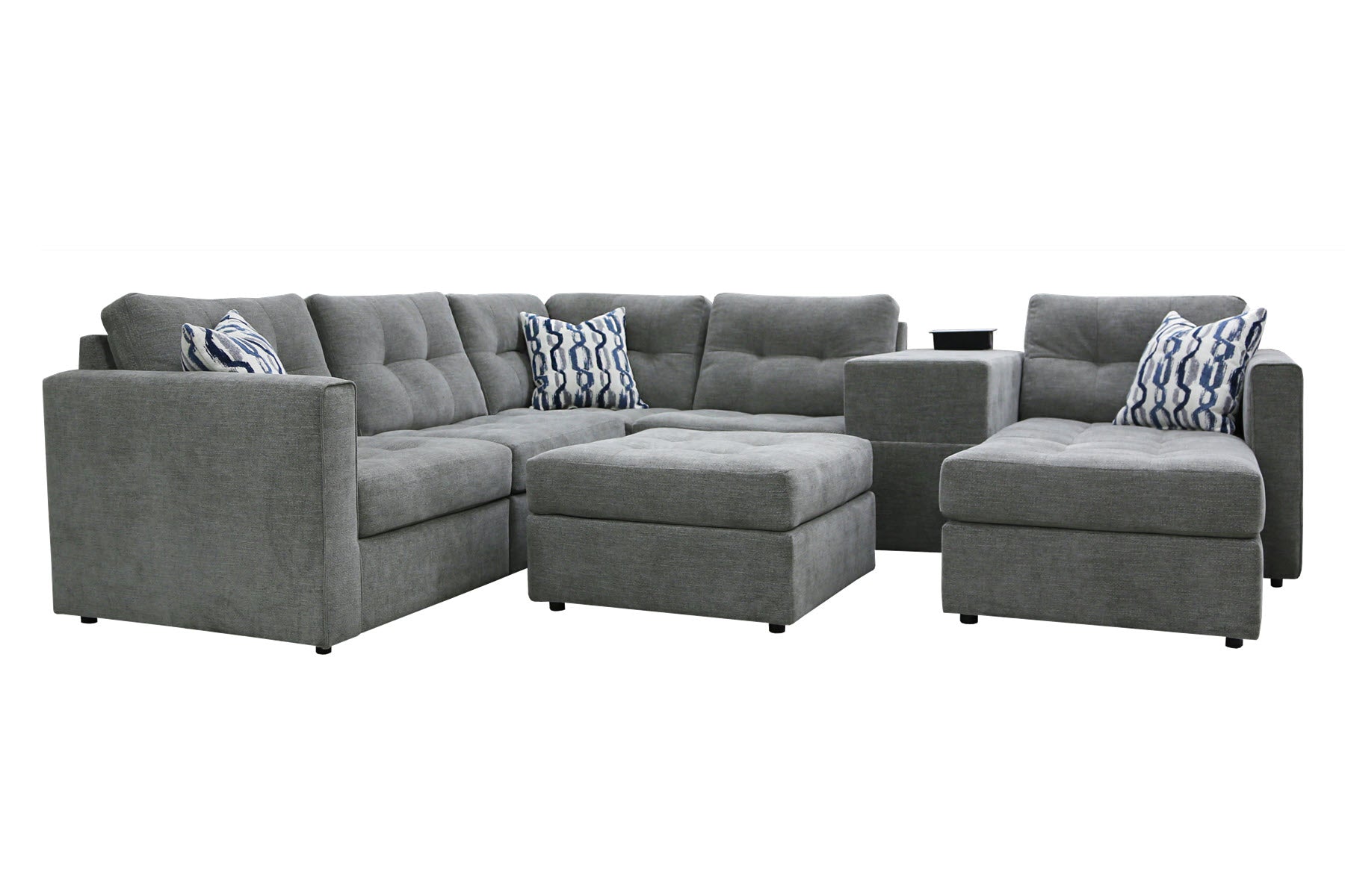 S447V1 7-Piece Modular Sectional with Console and Ottoman